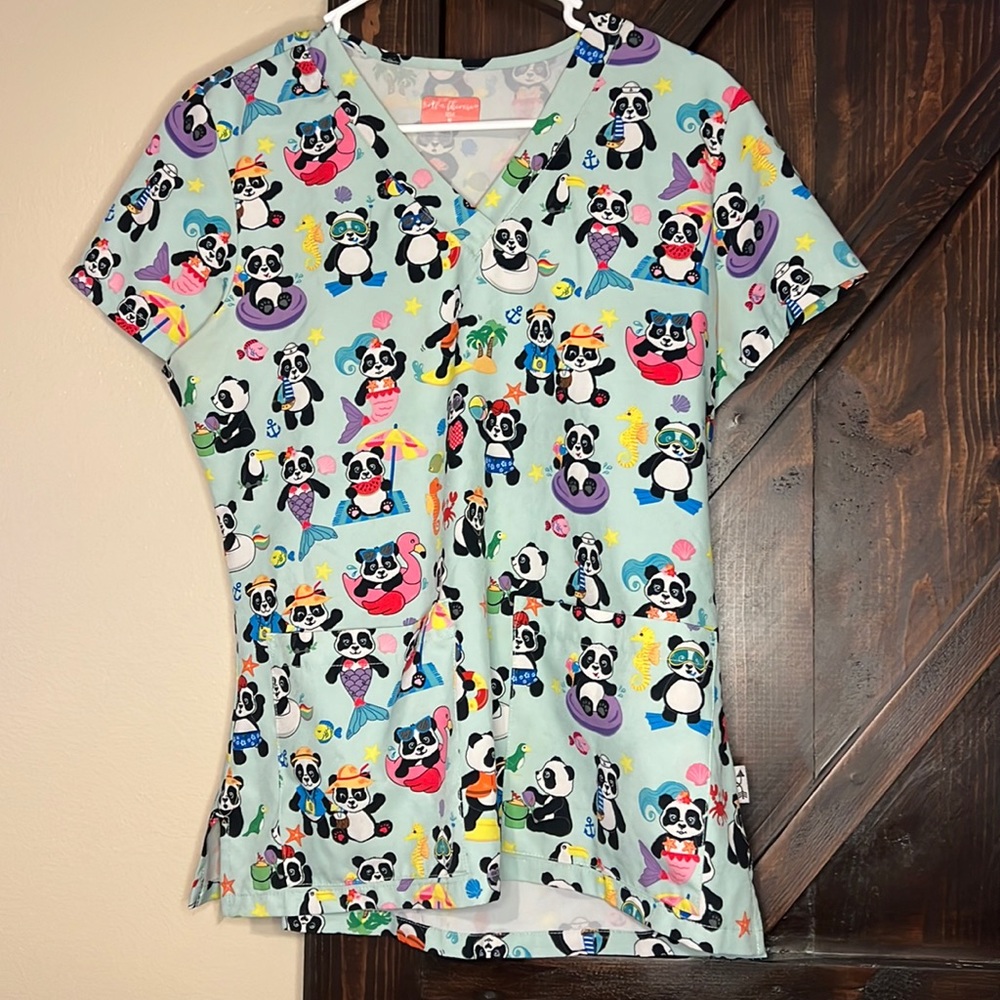 Ava Therese Panda Scrub Top